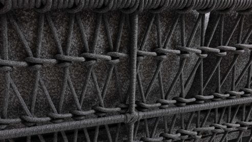 Lounge-Gruppe Interliving aus Kunstfaser in Grau Interliving Gartenmöbel Serie 7013 - Loungemöbel-Set mit Couchtisch grauer Olefin-Teddybezug, Rope, Aluminium & Sinterstein - vierteilig