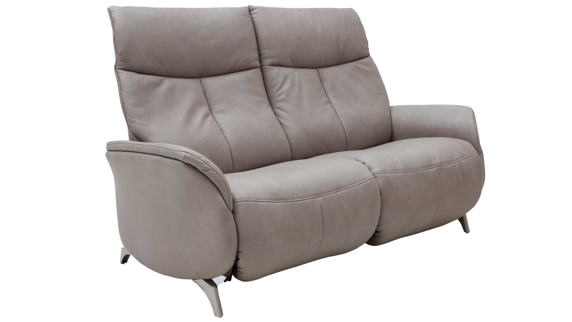 Dreisitzer Interliving aus Leder in Grau Interliving Sofa Serie 4211 – Dreisitzer 12H titanfarbenes LongLife-Leder & Edelstahlfüße – Länge ca. 197 cm