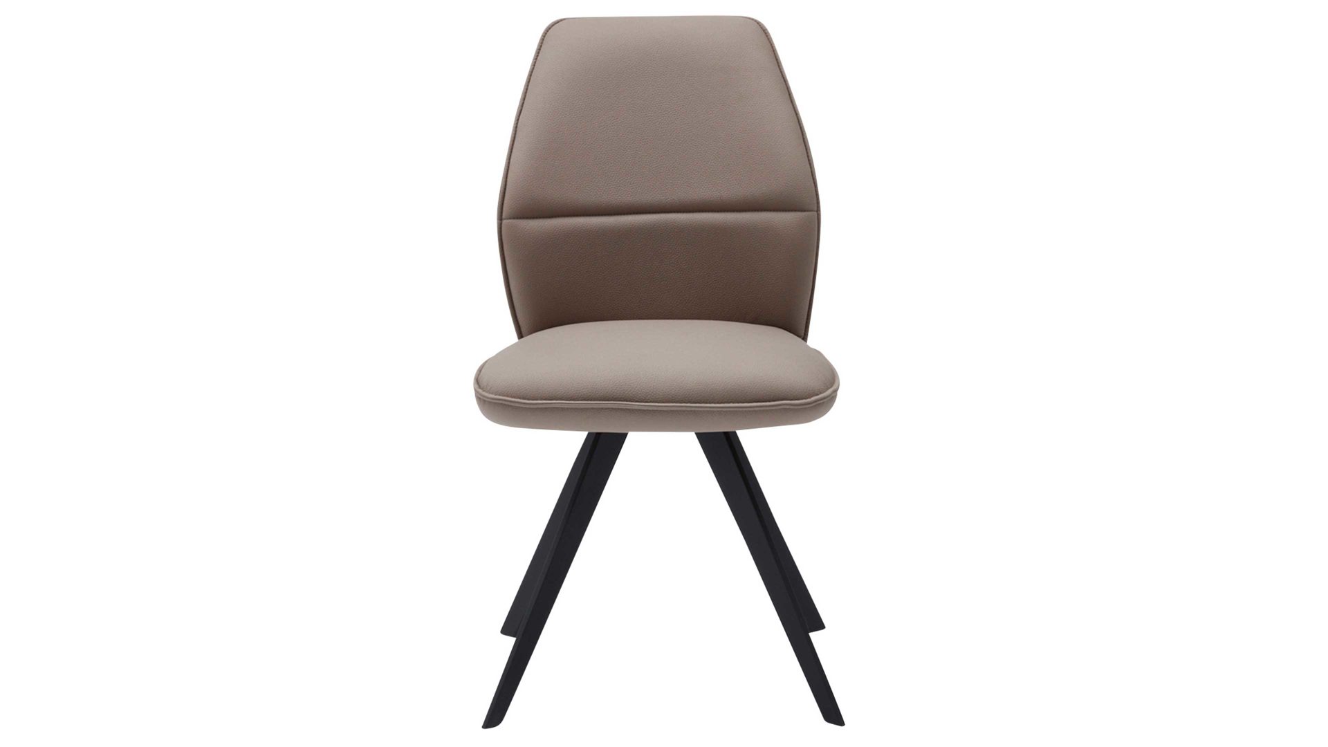 Polsterstuhl Interliving aus Stoff in Beige Interliving Esszimmer Serie 5102 – Polsterstuhl U331 mit Drehfunktion sandfarbene Mikrofaser Atlantis 914 & schwarzes Eisen