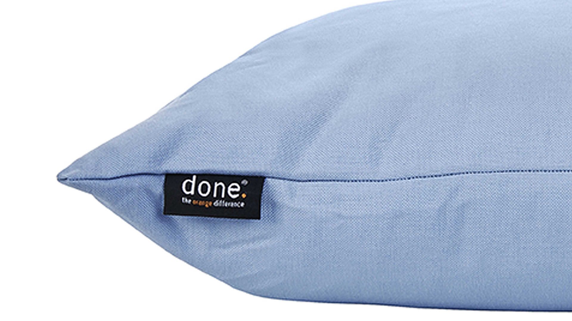 Einzelkissen Done.® aus Kunstfaser in Hellblau done.® Kissen Cushion Outside graublauer Olefinbezug – ca. 45 x 45 cm