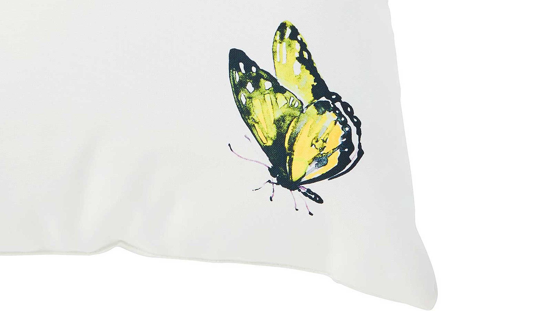 Einzelkissen Done.® aus Kunstfaser in Gelb done.® Kissen Cushion Outside Butterfly Dessin Schmetterling– ca. 65 x 65 cm