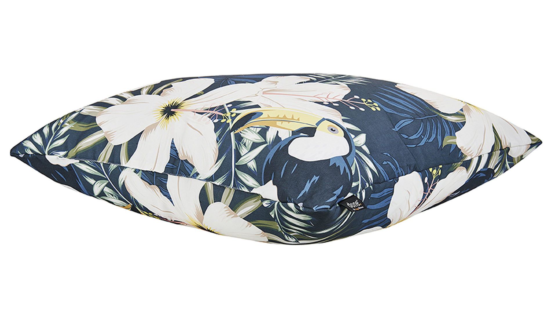 Einzelkissen Done.® aus Kunstfaser in Blau done.® Kissen Cushion Outside Tukan Dessin Tukan – ca. 65 x 65 cm