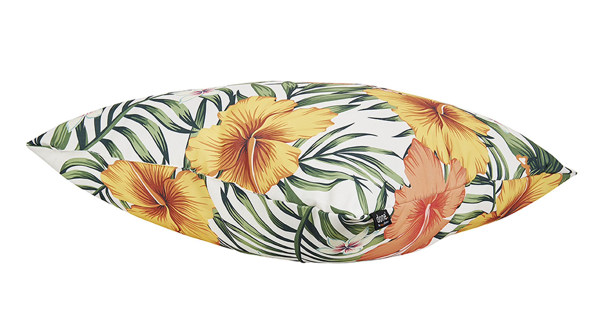 Einzelkissen Done.® aus Kunstfaser in Orange done.® Kissen Cushion Outside Rose Mallow Dessin Hibiscus – ca. 65 x 65 cm