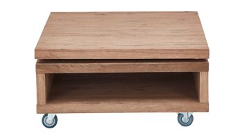 Couchtisch WOODS & TRENDS aus Holz in Holzfarben WOODS & TRENDS Couchtisch Canova railwaybraunes Eichefurnier & Metall – ca.  80 x 80 cm