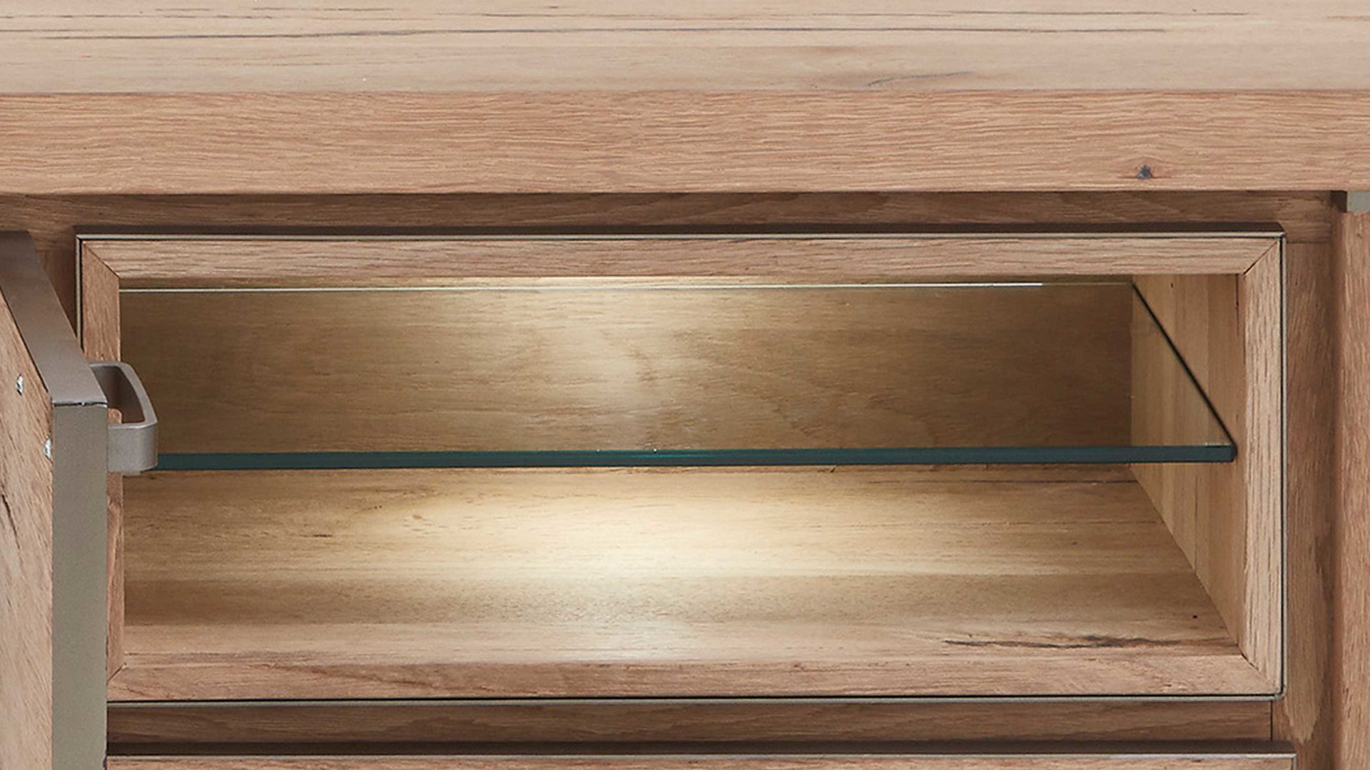 Lowboard WOODS & TRENDS aus Holz in Holzfarben WOODS & TRENDS Medien-Lowboard bzw. TV-Möbel Canova railwaybraunes Eichefurnier & Metall – zwei Türen, eine Schublade