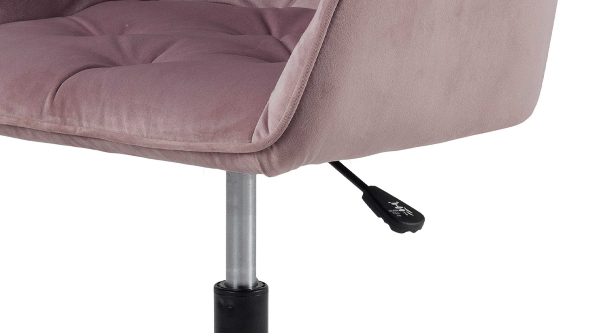 Drehstuhl Actona group aus Stoff in Pastell Drehstuhl Brooke pastellrosa Samt Vic 18 & schwarzes Drehkreuz