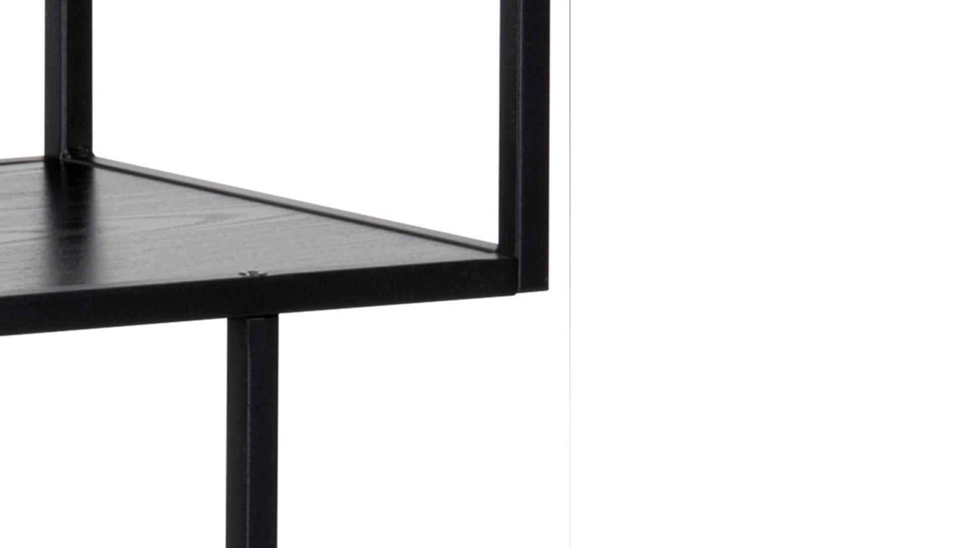 Regal Actona group aus Holz in Schwarz Regal Seaford  im Industrielook bzw. Bücherregal schwarze Esche – ca. 77 x 114 cm