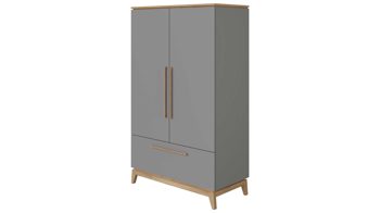 Kleiderschrank Paidi aus Holz in Grau PAIDI Kleiderschrank Sten Eiche & Schiefergrau – zwei Türen, eine Schublade, Breite ca. 123 cm