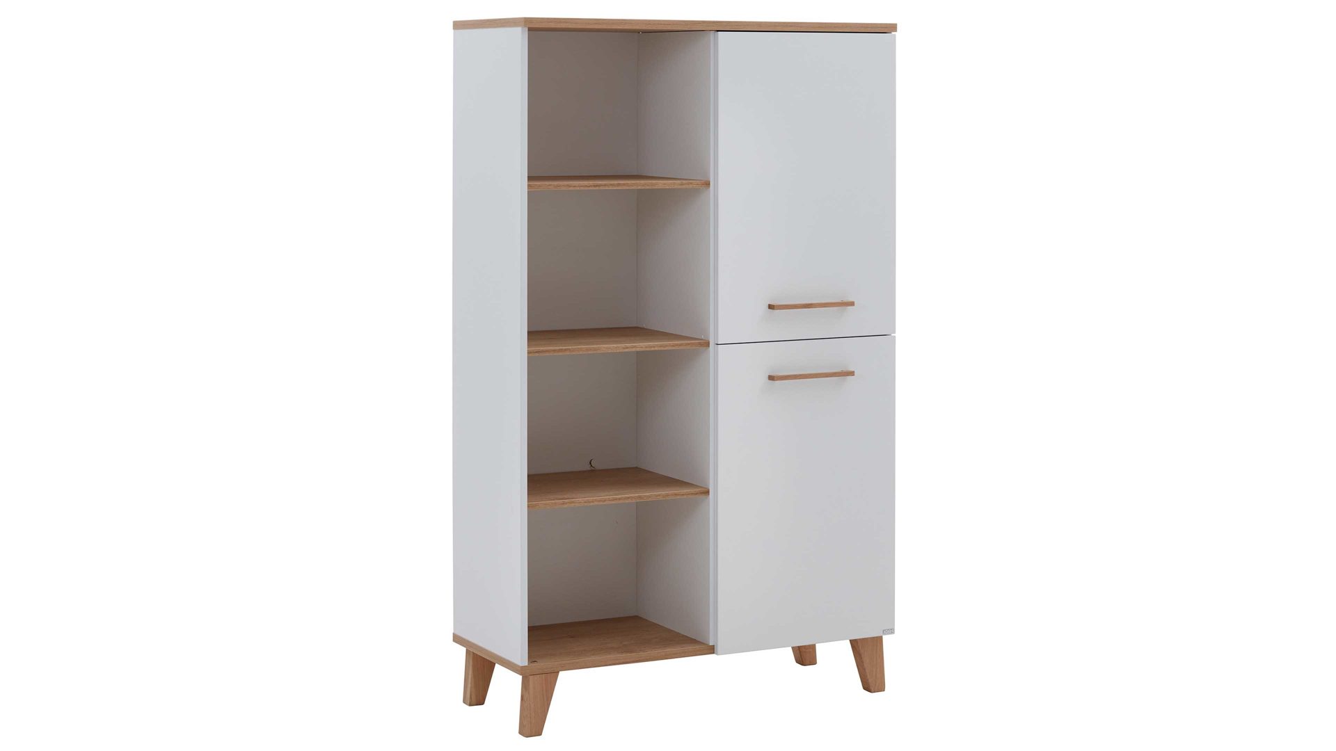 Highboard Paidi aus Holz in Weiß PAIDI Jugendzimmerprogramm Oscar - Highboard rechts - Kreideweiß & Nebraska Eiche