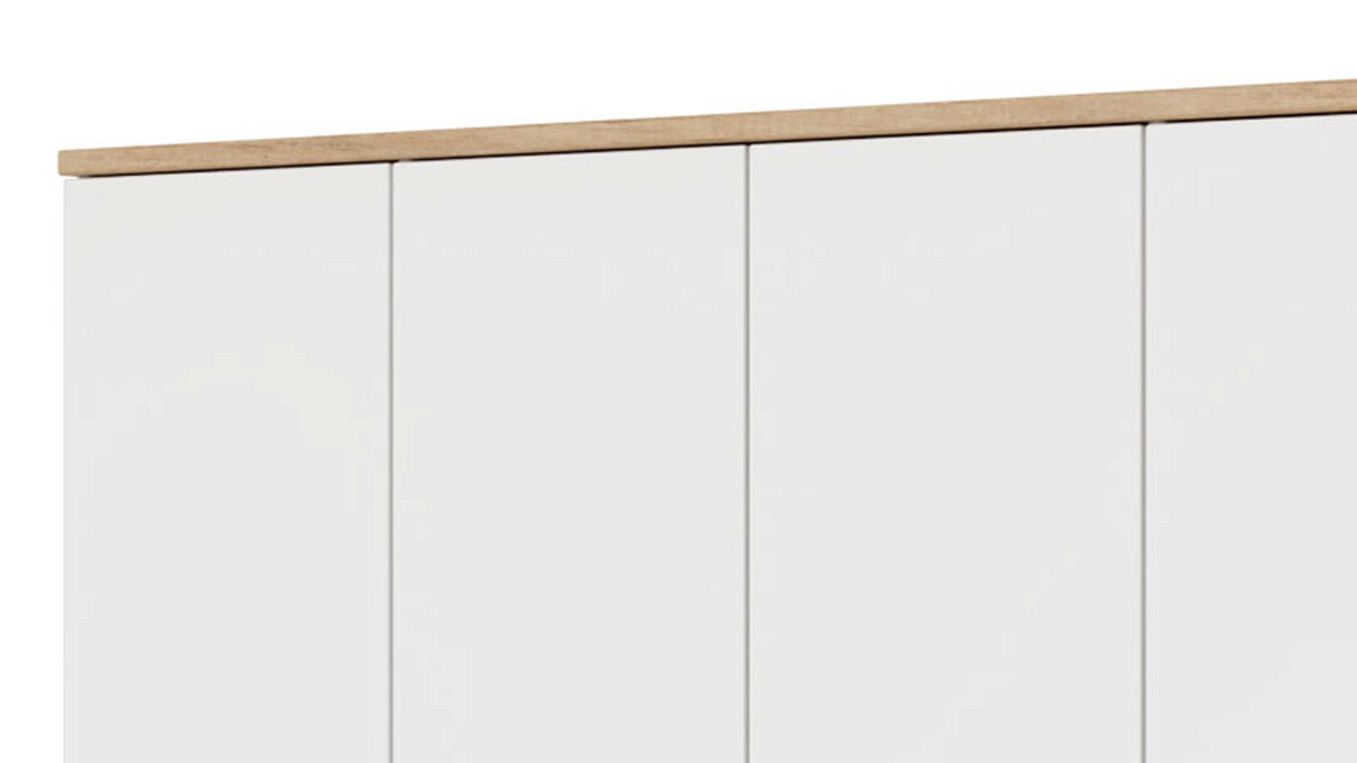 Kleiderschrank Paidi aus Holz in Weiß PAIDI Babyzimmerprogramm Oscar - Kleiderschrank Kreideweiß & Nebraska Eiche – vier Türen, Breite ca. 164 cm