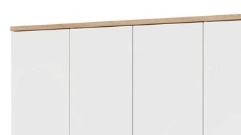 Kleiderschrank Paidi aus Holz in Weiß PAIDI Babyzimmerprogramm Oscar - Kleiderschrank Kreideweiß & Nebraska Eiche – vier Türen, Breite ca. 164 cm