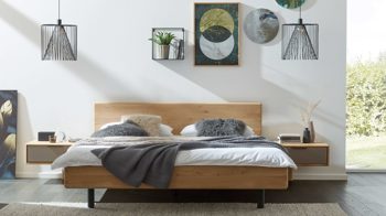 Bettgestell Interliving aus Holz in Holzfarben Interliving Schlafzimmer Serie 1015 – Bettgestell Wildeiche – Liegefläche ca. 180 x 200 cm