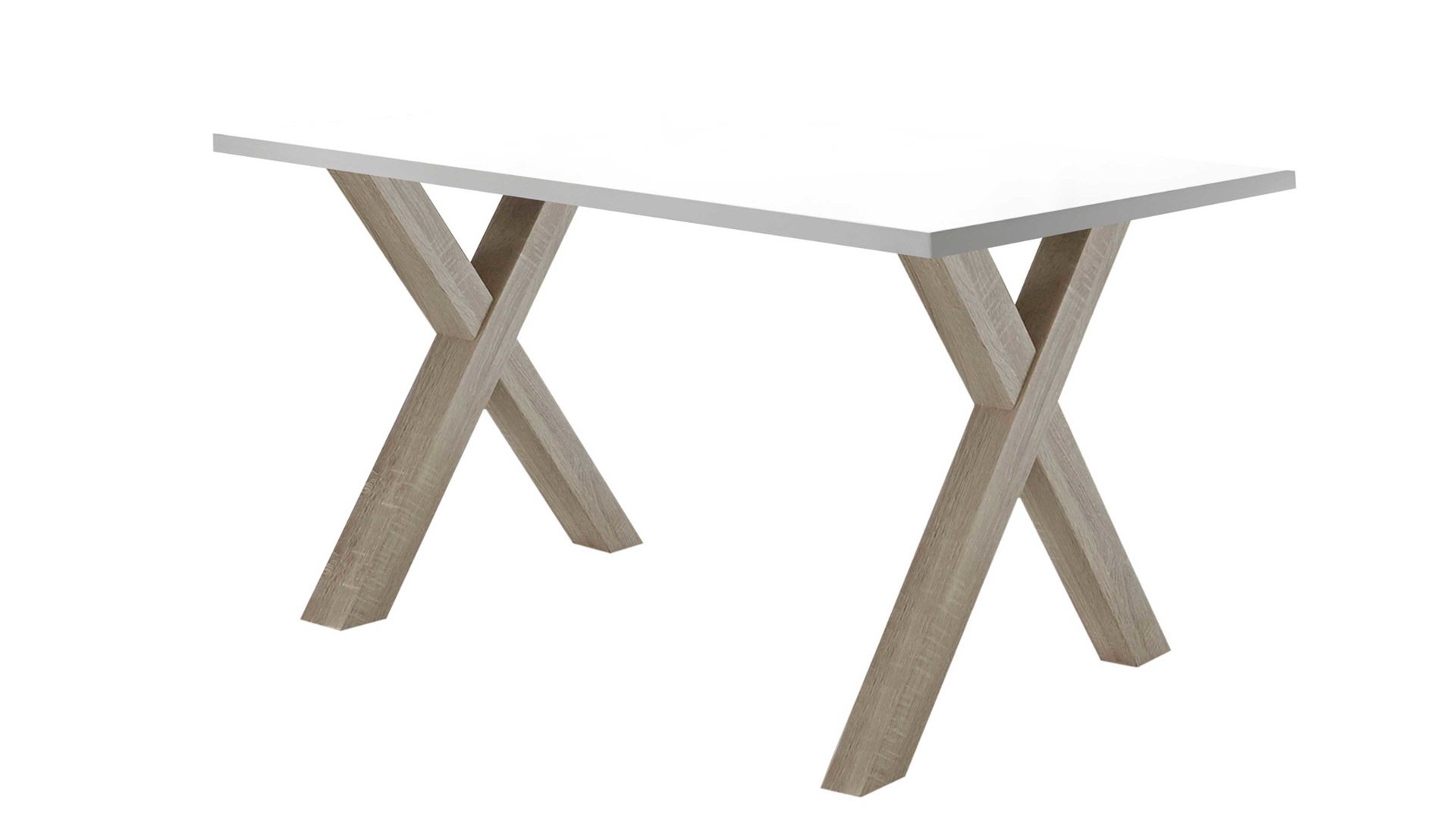 Schreibtisch Mäusbacher i.i. aus Holz in Weiß Schreibtisch Mister Office Mattweiß & Eiche sägerau – ca. 140 x 70 cm