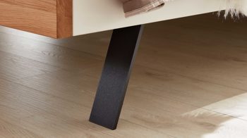 Bettgestell Interliving aus Holz in Holzfarben Interliving Schlafzimmer Serie 1019 – Bettgestell Wildeiche & weißer Mattlack –  Liegefläche ca. 160 x 200 cm