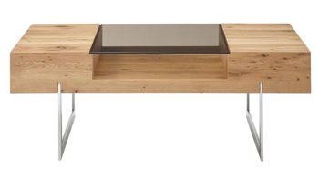 Couchtisch A better place furniture aus Holz in Holzfarben Couchtisch Rewa mit Stauraum Asteiche, Bronze & Edelstahl - ca. 110 x 60 cm