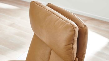 Relaxsessel Steinpol polsteria aus Leder in Orange Relaxsessel Relaxa Feeling HV Smartline - Var. 1 senffarbenes Leder Punch & schwarzer Sternfuß