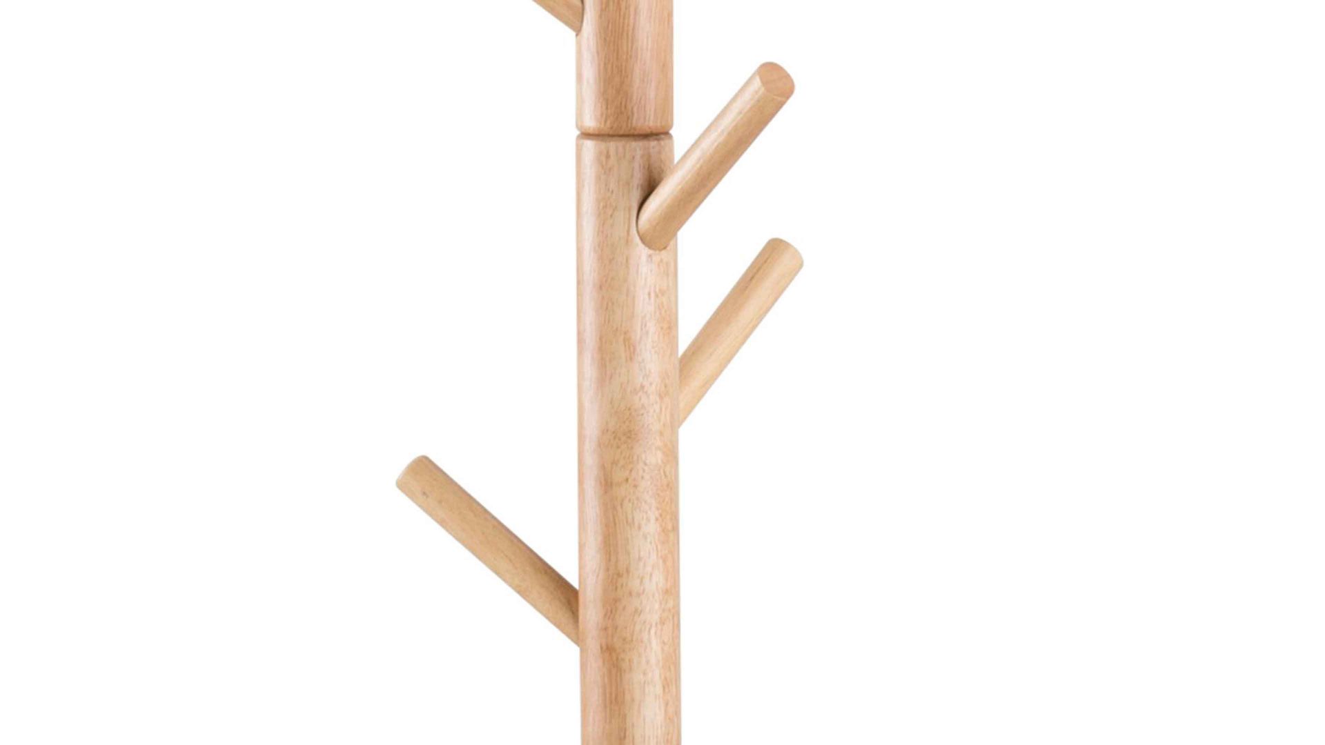 Standgarderobe Actona group aus Holz in Holzfarben Kleiderständer bzw. Garderobe Bremen mit Kleiderhaken Rubberwood – Höhe ca. 177 cm