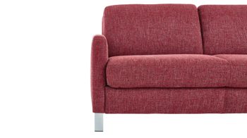 Schlafsofa comfortmaster besser sitzen, liegen, leben aus Stoff in Rot Comfortmaster Faltbett-Schlafsofa Evita roter Webstoff 2-6933 & Chromfüße