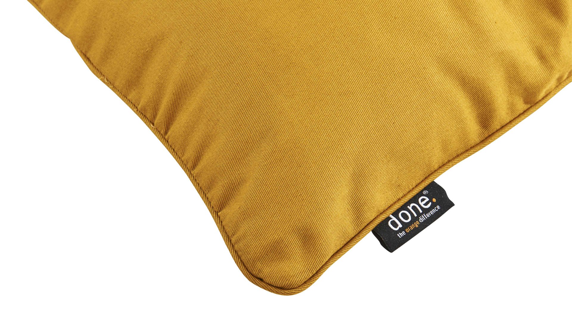 Kissenbezug /-hülle Done.® aus Baumwolle in Gelb done.® Kissenhülle Cushion Uni goldfarbener Panamabezug - ca. 45 x 45 cm