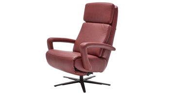 Relaxsessel Interliving aus Leder in Dunkelrot Interliving Sessel Serie 4541 – Relaxsessel motorisch - barolofarbenes LongLife-Leder Rodeo & Sternfuß V4S