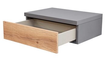 Komplettzimmer Interliving aus Holz in Dunkelgrau Interliving Schlafzimmer Serie 1025 – Komplettzimmer 530001 mit Beleuchtung Graphit & Balkeneiche gehackt - Liegefläche ca. 180 x 200 cm