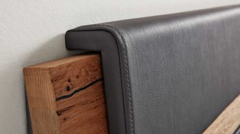 Kopfstütze Interliving aus Stoff in Dunkelgrau Interliving Schlafzimmer Serie 1025 – Kopfteilpolster-Set Länge ca. 72 cm - graphitfarbenes Kunstleder