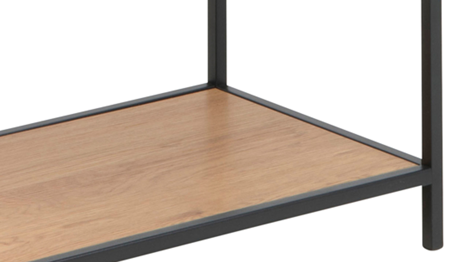 Regal Actona group aus Holz in Holzfarben Regal Seaford im Industrielook als Esszimmermöbel oder Wohnzimmermöbel Wildeiche & Schwarz Metall – vier Fächer