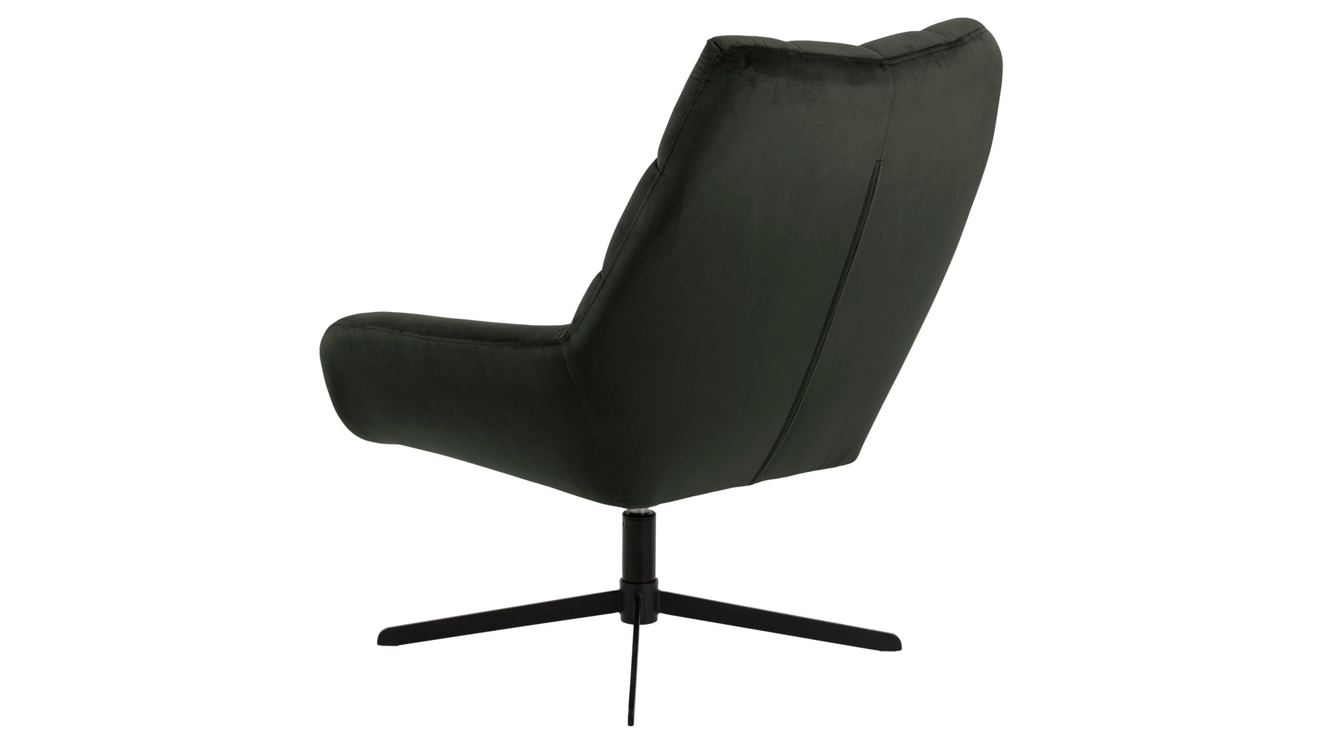 Drehsessel Actona group aus Stoff in Dunkelgrün Lounge-Drehsessel Paris dunkelgrüner Samt Vic 74AC & schwarzes Metallgestell