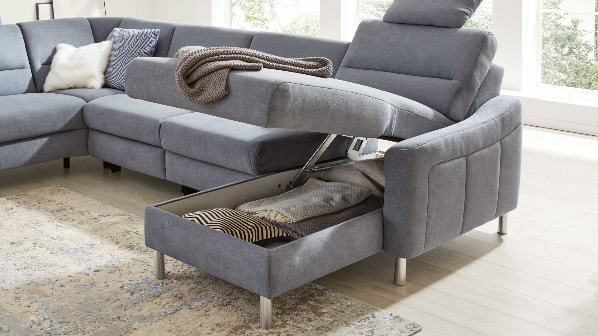Funktion Interliving aus Metall in Transparent Interliving Sofa Serie 4305 – Aufklappfunktion F Funktions-Mehrpreis