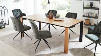 Auszugtisch Interliving aus Holz in Holzfarben Interliving Esszimmer Serie 5110 - Auszugtisch Eiche natur - ca. 180 - 280 x 100 cm