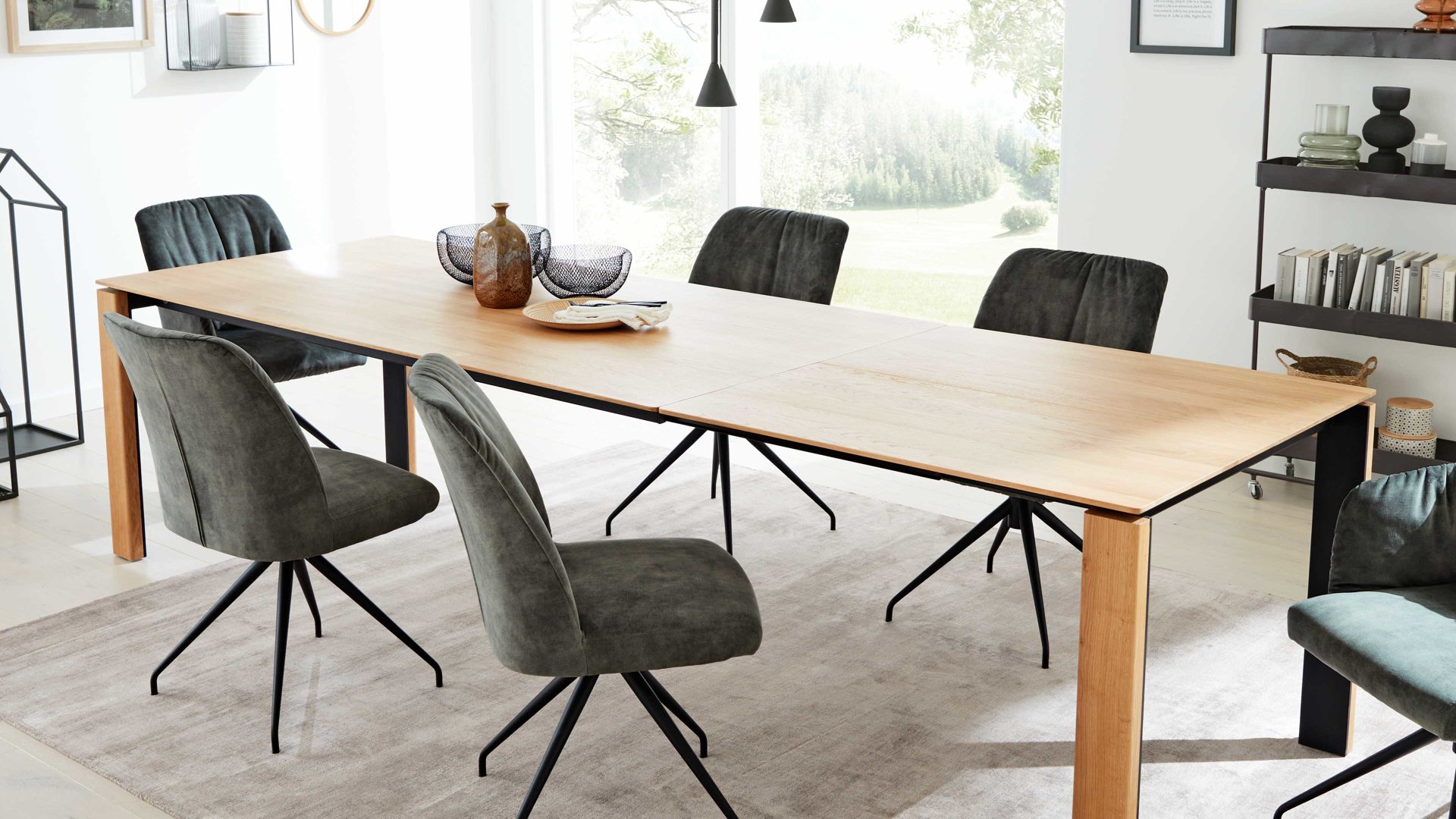 Auszugtisch Interliving aus Holz in Holzfarben Interliving Esszimmer Serie 5110 - Auszugtisch Eiche natur - ca. 180 - 280 x 100 cm