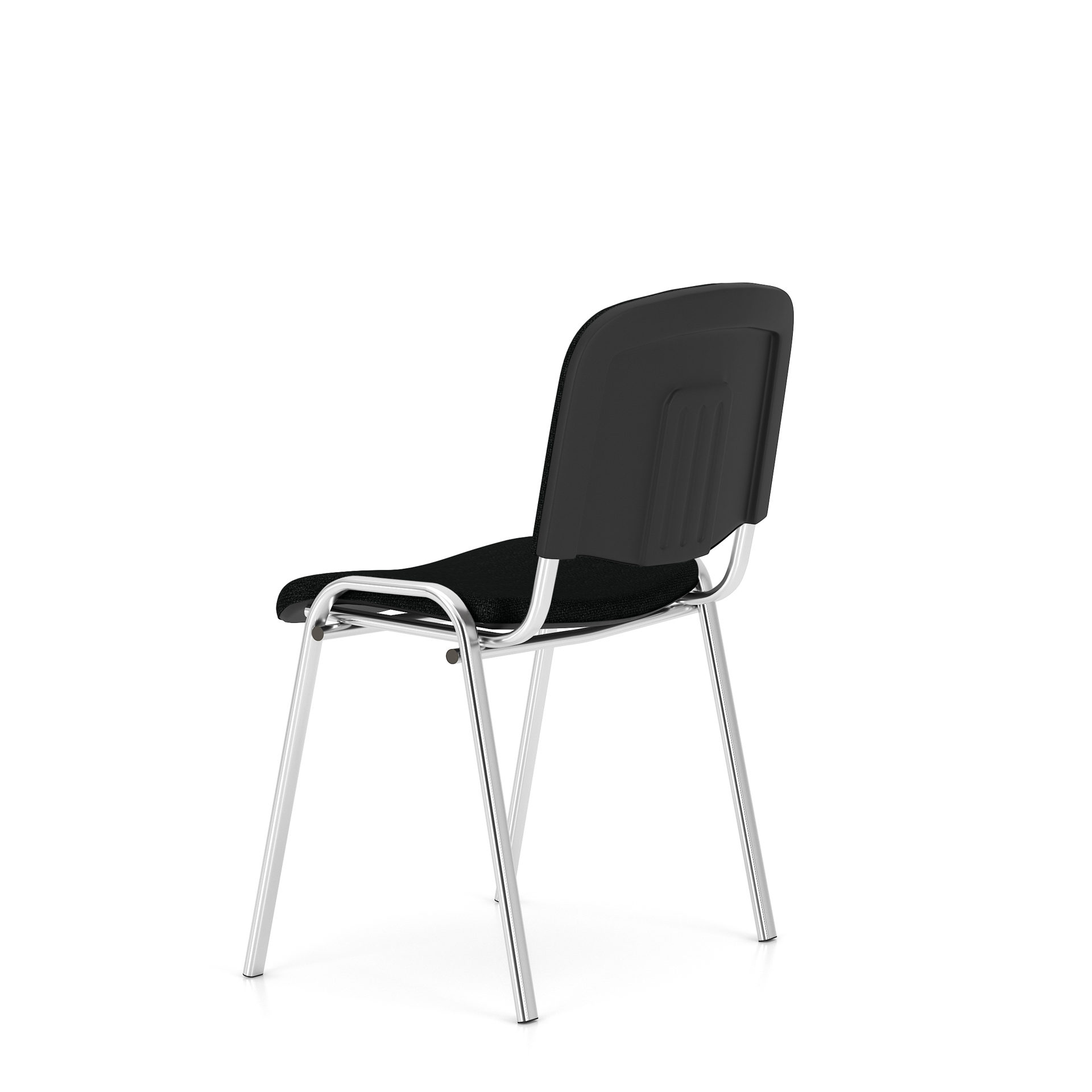 Stapelstuhl Nowystyl aus Stoff in Schwarz Besucher-Stapelstuhl schwarzer Stoffbezug & Chromfüße