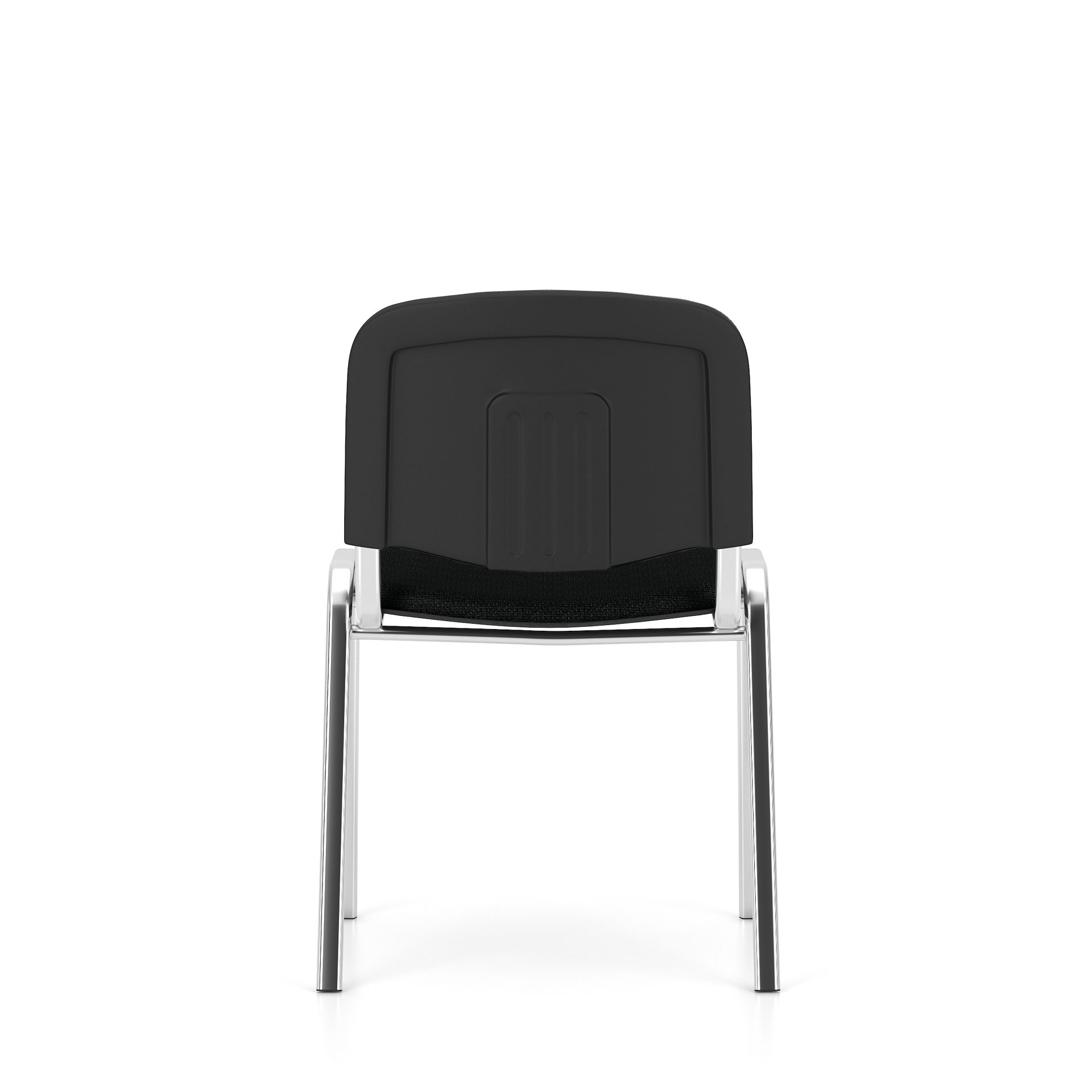 Stapelstuhl Nowystyl aus Stoff in Schwarz Besucher-Stapelstuhl schwarzer Stoffbezug & Chromfüße
