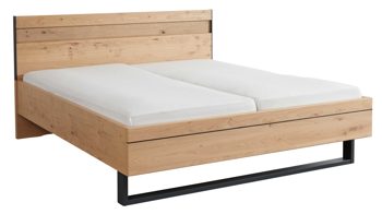 Bettgestell Interliving aus Holz in Holzfarben Interliving Schlafzimmer Serie 1024 – Bettgestell Kufengestell, Liegefläche ca. 140 x 200 cm - Balkeneiche