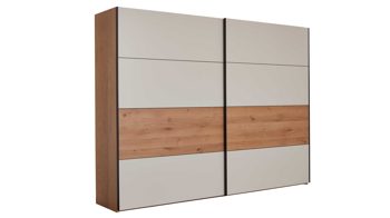 Kleiderschrank Interliving aus Holz in Beige Interliving Schlafzimmer Serie 1024 – Schwebetürenschrank Design 27,  Sand & Balkeneiche - zwei Türen, Breite ca. 331 cm