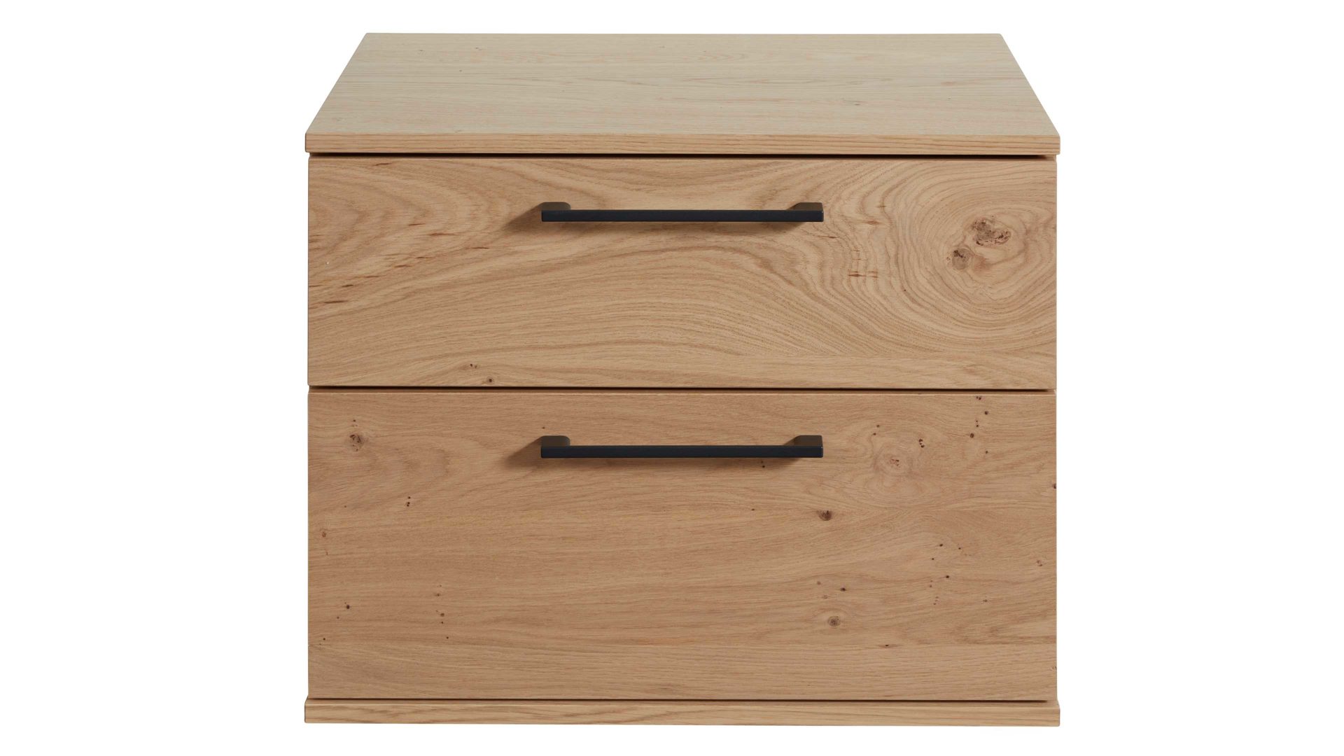 Nachtkommode Interliving aus Holz in Holzfarben Interliving Schlafzimmer Serie 1024 – Nachtkommode 320021 zwei Schubladen, Balkeneiche - Breite ca. 46 cm
