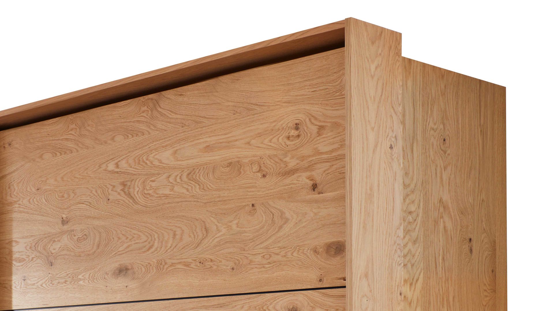 Passepartout Interliving aus Holz in Holzfarben Interliving Schlafzimmer Serie 1024 – Passepartout Breite ca. 249 cm - Balkeneiche