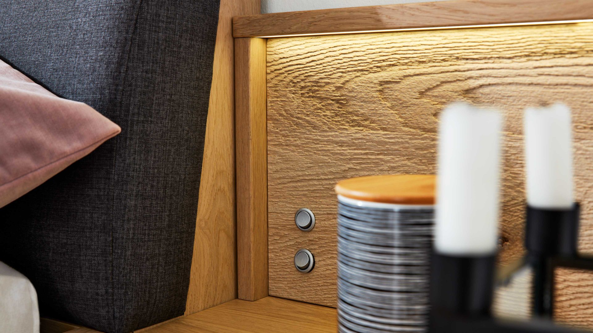 Möbelbeleuchtung Interliving aus Kunststoff in Weiß Interliving Schlafzimmer Serie 1023 – Paneelbeleuchtung 80081 Breite ca. 50 cm