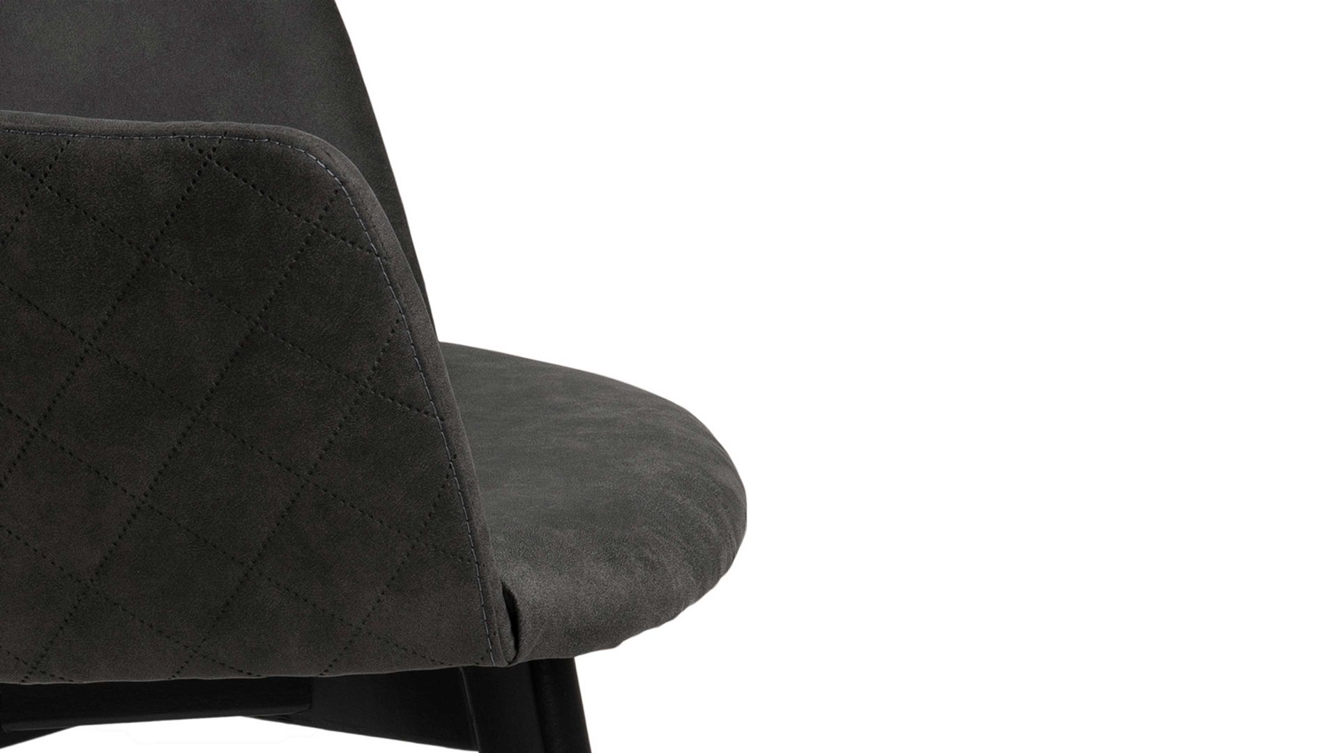 Polsterstuhl Actona group aus Stoff in Anthrazit Armlehnstuhl Bella bzw. Polsterstuhl anthrazitfarbener Stoffbezug Preston 96 & schwarze Holzfüße