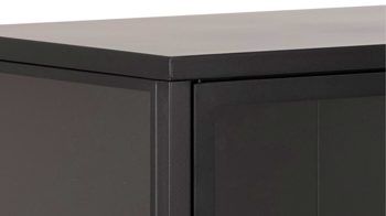 Vitrine Actona group aus Metall in Schwarz Metallmöbel Newcastle - Vitrine Schwarz & Klarglas - zwei Türen, Höhe ca. 99 cm