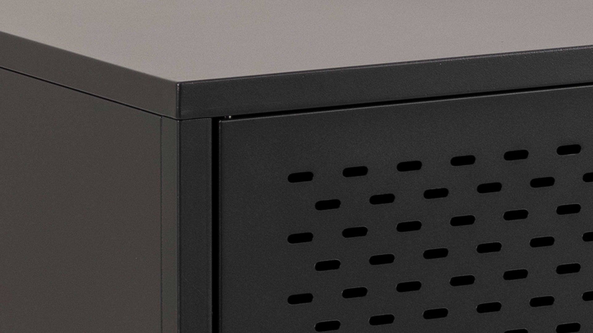 Sideboard Actona group aus Metall in Schwarz Metallmöbel Newcastle - Sideboard schwarzes Metall - drei Türen, Breite ca. 125 cm