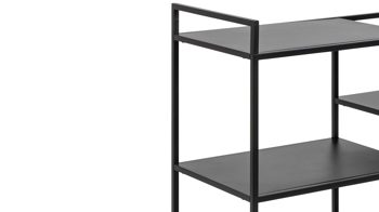 Servierwagen Actona group aus Metall in Schwarz Metallmöbel Newcastle - Servierwagen schwarzes Metall - drei Böden, Breite ca. 78 cm