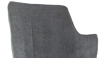 Polsterstuhl Mca furniture aus Stoff in Grau Armlehnstuhl Sasselo mit Drehfunktion graue Chenille & schwarzes Metallgestell