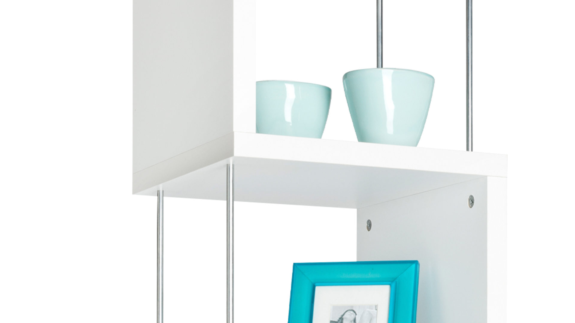 Regal Mäusbacher i.i. aus Holz in Weiß Standregal Sticks, auch als Raumteiler einsetzbar Mattweiß - ca. 33 x 126 x 33 cm