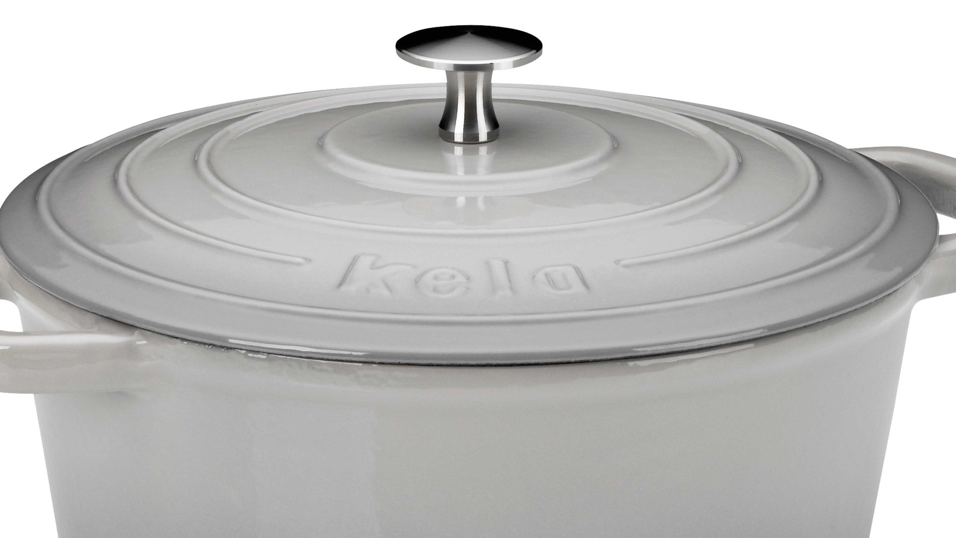 Bräter Kela | keck & lang aus Metall in Hellgrau kela Bräter Calido hellgraues Gusseisen - ca. 3,8 Liter
