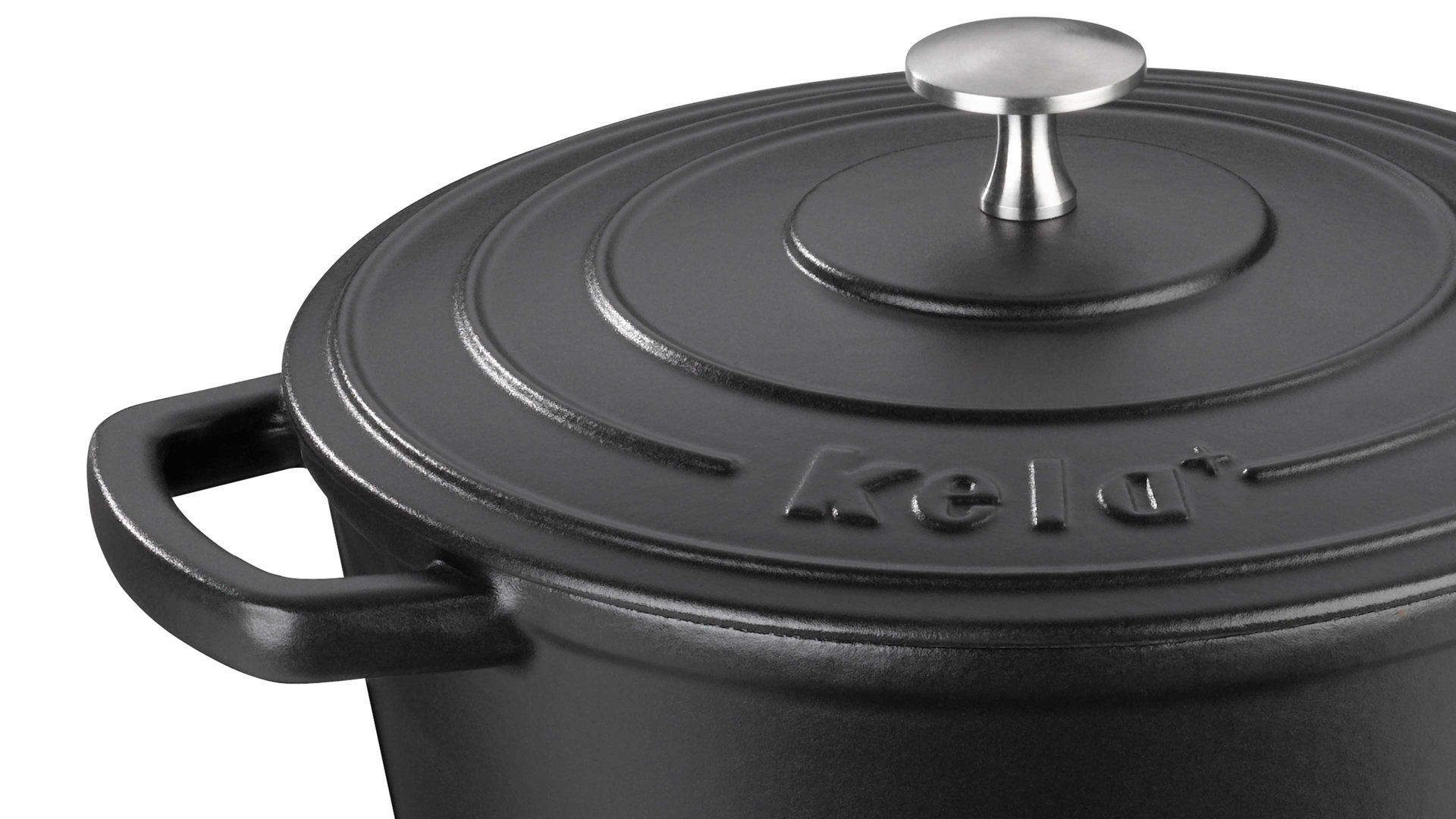 Bräter Kela | keck & lang aus Metall in Schwarz kela Bräter Calido schwarzes Gusseisen - ca. 3,8 Liter