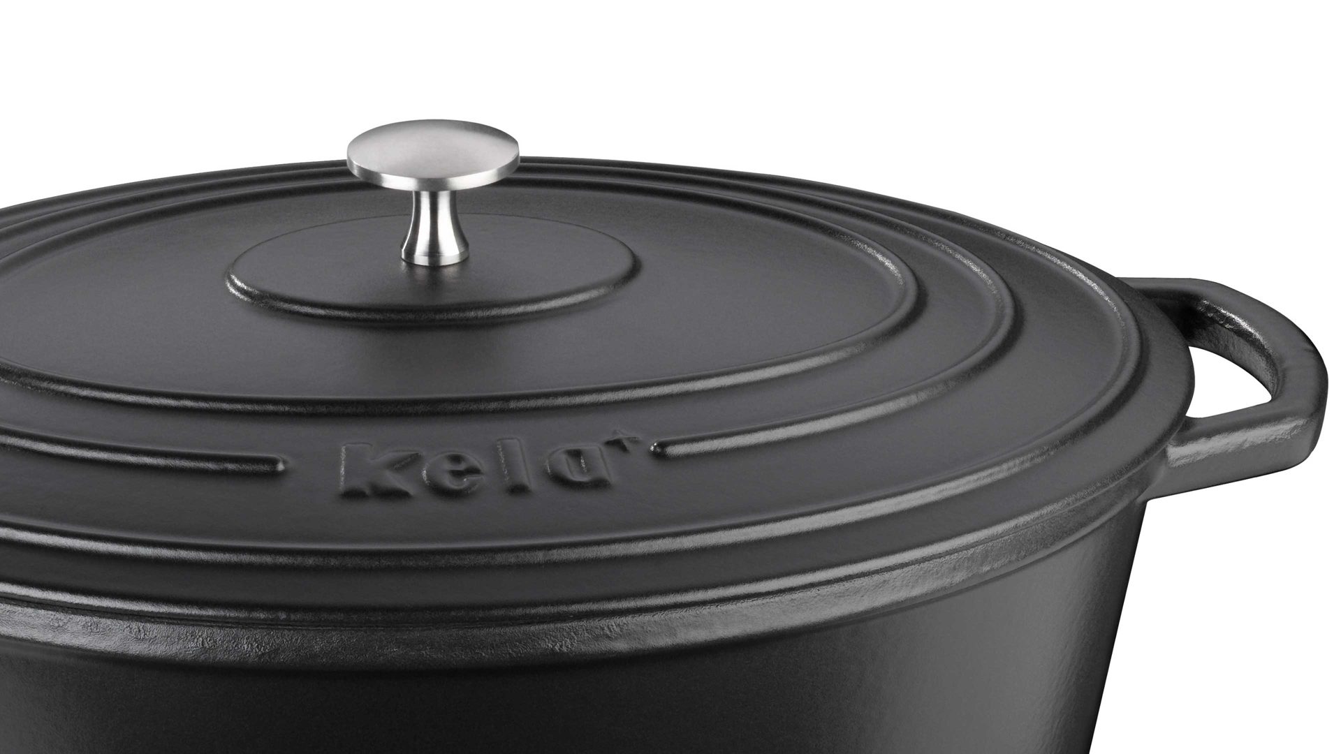 Bräter Kela | keck & lang aus Metall in Schwarz kela Bräter Calido schwarzes Gusseisen - ca. 6 Liter