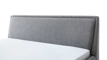 Bettgestell Meise.möbel aus Stoff in Grau Polsterbettgestell Frieda mit Bettkasten grauer Bezug Stelar 92 & eichefarbene Holzfüße - Liegefläche ca. 180 x 200 cm