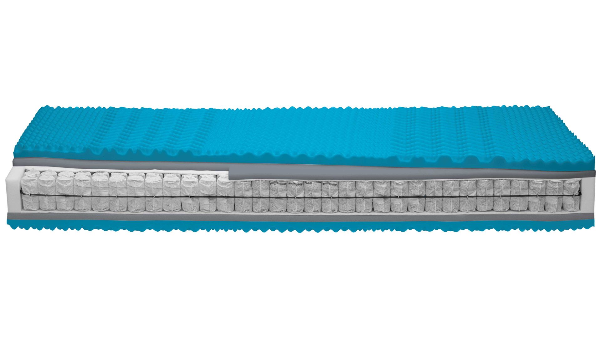 Federkernmatratze comfortmaster besser sitzen, liegen, leben aus Stoff in Weiß Comfortmaster Matratze Exklusiv T H3, Taschenfederkern – Liegefläche ca. 80 x 190 cm