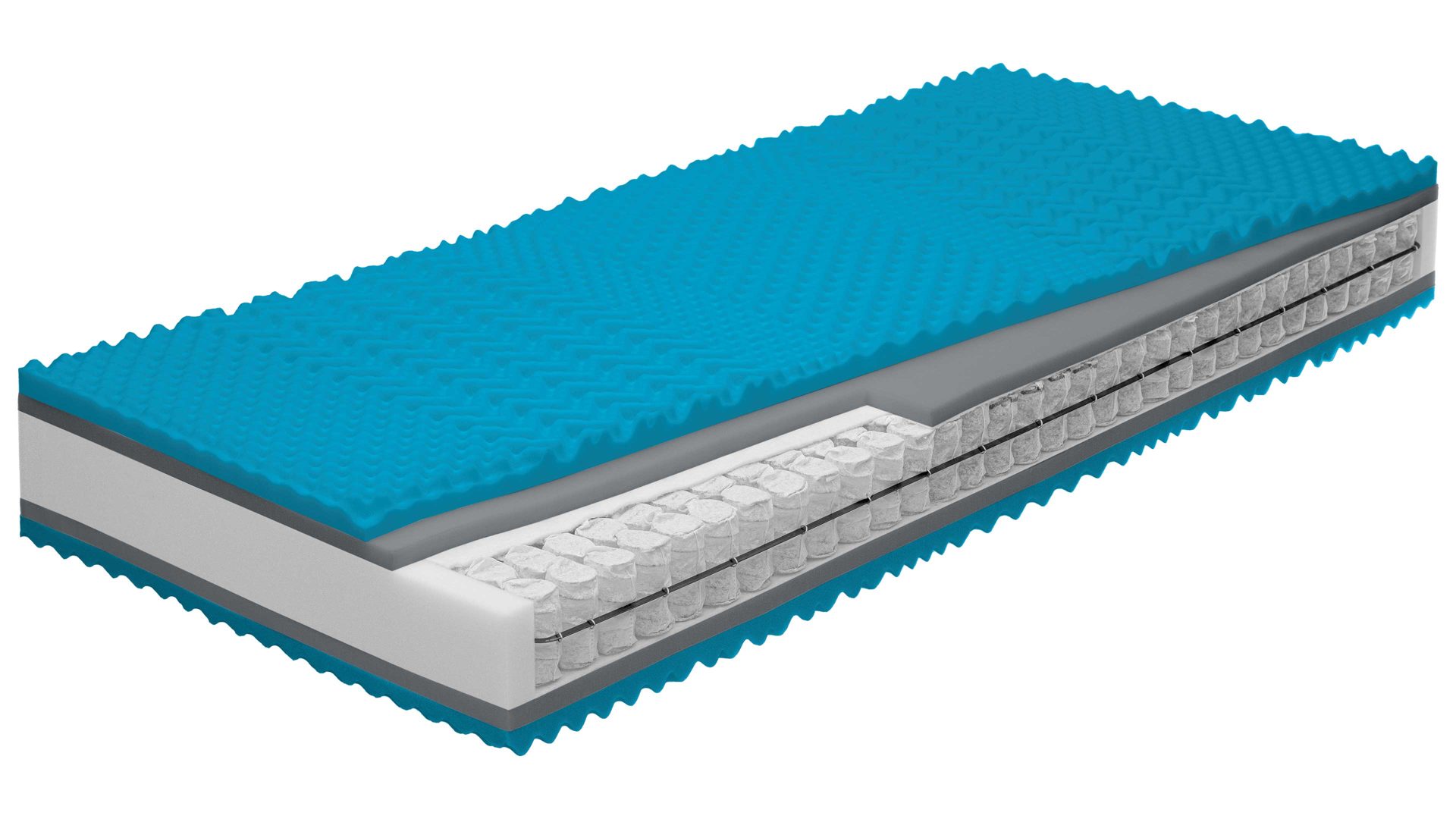 Federkernmatratze comfortmaster besser sitzen, liegen, leben aus Stoff in Weiß Comfortmaster Matratze Exklusiv T H3, Taschenfederkern – Liegefläche ca. 80 x 190 cm